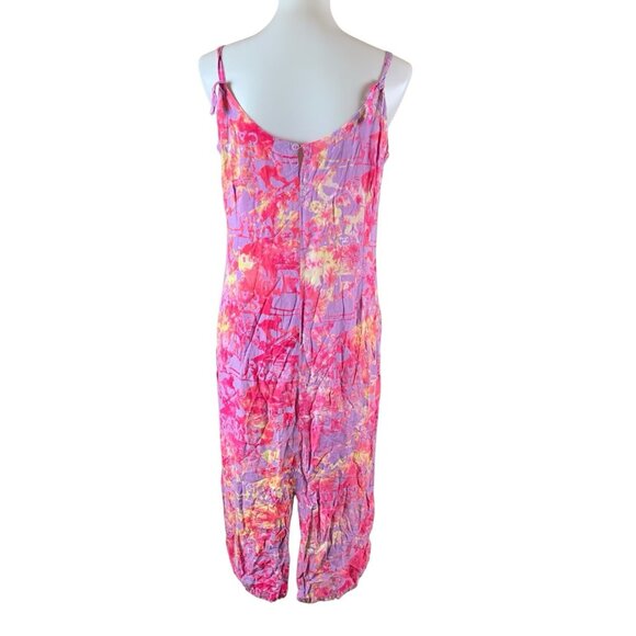 Rum Reggae Pink Purple Rayon Tie Dye Maxi Slip Dress Adjustable Straps Small - Picture 3 of 4